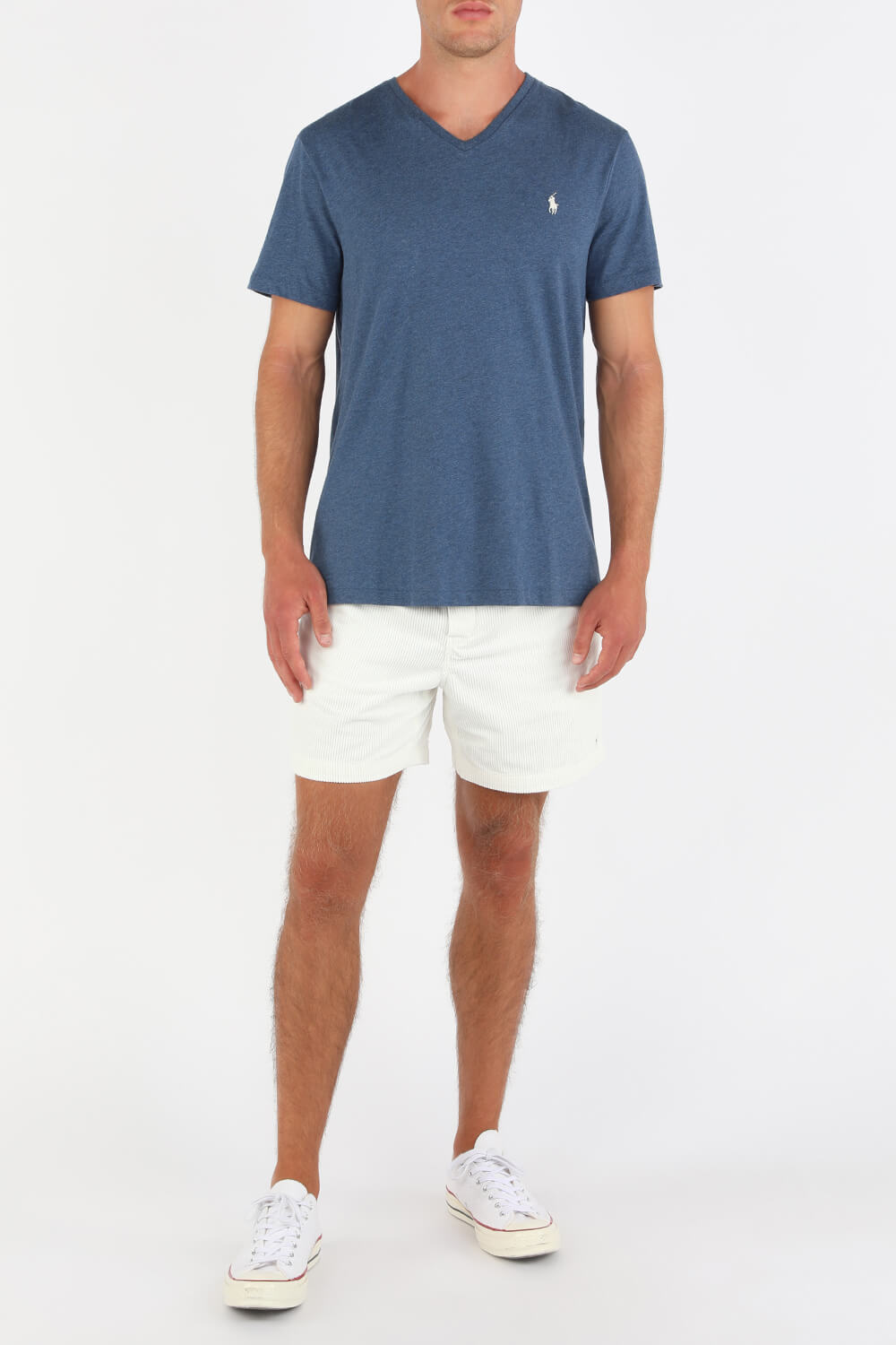 V Neack Logo Tee in Blue POLO RALPH LAUREN